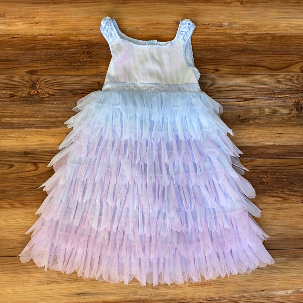 Girls Sleeveless Blue Dress Mermaid Size 7 👗